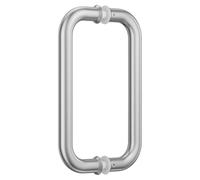 Ranbo C-Shaped 203mm Tubular Back-to-Back Frameless Glass Shower Door Push Pull Handle, Fits 8-12mm(5/16"-1/2") Glass Doors,203mm Mounting Hole Distance,for Shower Door,barn Door,Brushed Nickel