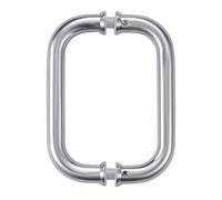 Ranbo C-Shaped 203mm Tubular Back-to-Back Frameless Glass Shower Door Push Pull Handle, Fits 8-12mm(5/16"-1/2") Glass Doors,203mm Mounting Hole Distance,for Shower Door,barn Door,Electroplating Grey
