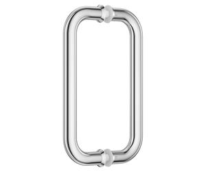 Ranbo C-Shaped 203mm Tubular Back-to-Back Frameless Glass Shower Door Push Pull Handle, Fits 8-12mm(5/16"-1/2") Glass Doors,203mm Mounting Hole Distance,for Shower Door,barn Door,Polished Chrome