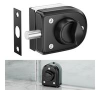 Ranbo Frameless Glass Door Floor Lock,Ground Bolt Lock,No Drilling,304 Stainless Steel,for 3/8-1/2 "(10-12mm) Sliding/Push Pull Door, for Office,Store,Entrance,Commercial Doors,Black
