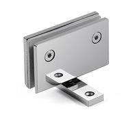 Ranbo Shower Door Hinge(360°), Frameless Glass to Glass Hinge, Suitable for 8-12mm Thick Tempered Glass, Stainless Steel,Polished Chrome (1 PC)