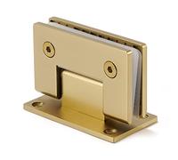 Ranbo Shower Door Hinge (90°), Frameless Wall to Glass Hinge, Suitable for 8-12mm Thick Tempered Glass, Stainless Steel, Glazed Gold(1 PC)