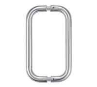 Ranbo Shower Glass Door Handle, 152mm (6 Inch) Hole Centres, Brushed Nickel, 304 Stainless Steel, 1.0mm Thick Tube, Fits 6-12mm (1/4"-1/2") Glass, for Bathroom Door Installation or Replacement.