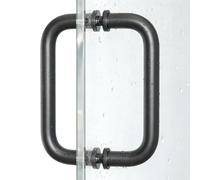 Ranbo Shower Glass Door Handle, 152mm (6 Inch) Hole Centres, Matt Black, 304 Stainless Steel, 1.0mm Thick Tube, Fits 6-12mm (1/4"-1/2") Glass, for Bathroom Door Installation or Replacement.