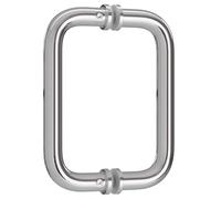 Ranbo Shower Glass Door Handle, 152mm (6 Inch) Hole Centres, Polished Chrome, 304 Stainless Steel,1.0mm Thick Tube, Fits 6-12mm (1/4"-1/2") Glass, for Bathroom Door Installation or Replacement.