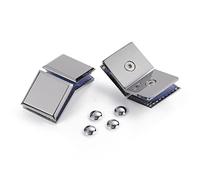 Ranbo Square Frameless Glass Clamp Connector/Shower Door Fixed Panel/Glass-to-Glass Corner Clamp,304 Stainless Steel,for 5/16" - 1/2" (8-12 mm) Thickness Glass,2 PC, Polished Chrome