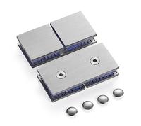 Ranbo Square Frameless Glass Clamp Connector/Shower Door Fixed Panel/Glass-to-Glass Corner Clamp,304 Stainless Steel,for 5/16" - 1/2" (8-12 mm) Thickness Glass,2 PC,Brushed Nickel