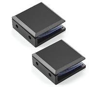 Ranbo Square Frameless Glass Clamp Connector/Shower Door Fixed Panel/Wall-to-Glass Corner Clamp,304 Stainless Steel,for 5/16" - 1/2" (8-12 mm) Thickness Glass,2 PC, Matte Black