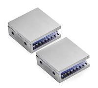 Ranbo Square Frameless Glass Clamp Connector/Shower Door Fixed Panel/Wall-to-Glass Corner Clamp,304 Stainless Steel,for 5/16" - 1/2" (8-12 mm) Thickness Glass,2 PC,Brushed Nickel