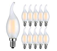 RANBOO E14 LED Filament Candle Bulb 4W Equivalent to 40W Warm White 2700K 400Lm C35 Small Edison Screw Candle Light Bulbs SES LED Chandelier Bulbs Non-Dimmable Frosted Glass 10 Pack