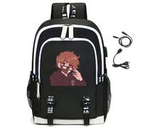 Ranboo My Beloved Merch School Backpack College Bookbag Casual Travel Daypack Fits 15.6" Laptop with USB Charging Port for Student Girl Boy Woman (Black.5)