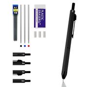 RANBOS 4-in-1 Four-Color Multifunctional Pen, Black/Red/Blue Ballpoint Pen and 0.7mm Mechanical Pencil, Metal Case Pen, Great Gift for Friends, Loved Ones (Black)