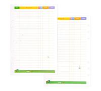 Rancco A5 Budget Planner Refill Paper, 90 Pages Colorful 6-Ring Binder Expense Tracker Inner Page Financial Planner w/Binder Divider, Pouch, Ruler, Index Tab for Budgeting Book, Double-sided,8.3x5.6"