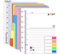 Rancco Discbound Notebook Refills, 180 Pages 8 Hole Punched Half Letter Lined Paper Inserts w/Index Tabs, Index Dividers, Loose-Leaf Bag, Ruler For Circa, Arc, TUL, Happy Planner, 5.5x8.5"