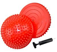 RANCER Balance Pods, Set of 2 Hedgehog Style with Pump, Indoor Outdoor Play, Sports, Balancing Therapy, Motor Skills Yoga Gymnastics Exercise (Red, PVC, Kid)