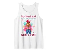 Ranch Cowgirl Humor Husband Does What I Want Wife Gifts Tank Top