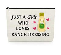 Ranch Dressing Gifts for Women Makeup Bag Ranch Dressing Lover Gift | Salad Sauce Cosmetic Bag Condiment Sauce Lovers Present Condiment Gifts for Salads Lovers Vegetarian Slimming Lover Pouch