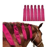 Ranch Hand Horse Mane Bags - Protect Horse's Mane from Wind, Sun & Mud - Prevents Tangles, Rubbing Out and Breakage - Made with Lycra and Nylon - Easy to Use and Washable - Set of 6 (Burgundy)