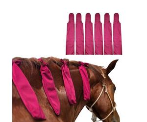 Ranch Hand Horse Mane Bags - Protect Horse's Mane from Wind, Sun & Mud - Prevents Tangles, Rubbing Out and Breakage - Made with Lycra and Nylon - Easy to Use and Washable - Set of 6 (Burgundy)