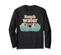 Ranch Water Retro Western Canyon Splash Adventure Motion Long Sleeve T-Shirt