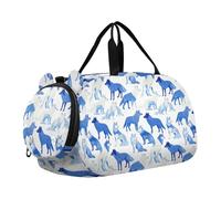 Ranch Wolf Blue Duffel Bag with Shoes Compartment Large Capacity Overnight Weekender Carry On Travel Bag for Travel, Swimming, Dance, Ballet bolso viajero