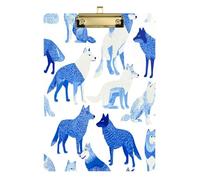 Ranch Wolf Blue Patterned clipboard Standard Hole for Softball Coaches clipboard Teacher Size 9 x 12.5 Tablas para escribir