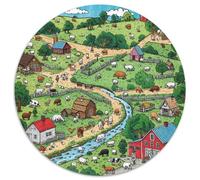 Ranches 1000 Piece Jigsaw Puzzle for Adults Pastoral Colourful Jigsaws Challenge Games Great Gift 1000pcs (67.5x67.5cm)