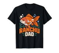 Ranchu Goldfish Dad Illustration Keeper Aquarium Fancy Fish T-Shirt