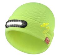 RANCOVY Bluetooth Beanie with Light, Musical Knitted Hat with Headphone and Built-in Speaker Mic, LED Beanie with Bluetooth for Men Women Yellow
