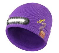 RANCOVY Bluetooth Beanie with Light, Musical Knitted Hat with Headphone and Built-in Speaker Mic, LED Beanie with Bluetooth for Men Women Purple