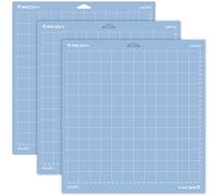 RANCOVY Cutting Mat for Cricut Maker 3/Maker/Explore 3/Air 2/Air/One Light Grip for Cricut Adhesive Quilting Cutting Mat 12"x12" - Blue 3 Pack