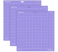 RANCOVY Cutting Mat for Cricut Maker 4/3/Maker/Explore 5/4/3/Air 2/Air/One Strong Grip for Cricut Adhesive Quilting Cutting Mat 12"x12" - Purple 3 Pack