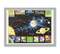 Rand McNally 1969 Modern Map Of Outer Space Chart Artwork Framed Wall Art Print A4 Artery8 Light Grey One Size
