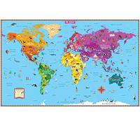 Rand McNally Kids' Illustrated World Wall Map - Folded: 50" X 32" Ready to Display