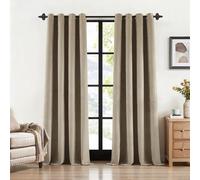 Randall Camel Tan Leather Blackout & Silence Thermal Insulated Curtain in Ultra Soft Faux Suede 95% Blackout & Noise Reducing for Bedroom/Living Room Set of 2 Grommet Blackout Curtain,54 W x 84 L Inch