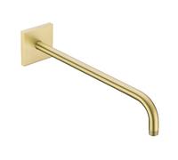 RANDOM 16 Inch Shower Arm with Flange,Stainless Steel 90 Degree Rain Shower Head Extension Arm,Wall-Mounted Shower Head Arm for Fixed Shower Head,Brushed Gold.SKU: RD-91018-16BG-SQ