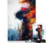 Random Colors Jigsaw 1000 Pieces for Teenagers Strengthen Memory Calm Relax Smooth Edge Amazing Present (38x26cm)