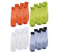 Random Colour - Recyclable Plastic Water Bottles 6 Pack 950ml Reusable Juice Bottles Drink Bottles W/Lids Fridge Door Storage Beverage Table Water Serving Bottle Screw Cap Portable Outdoor Sports Gym