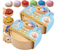 Random Dumpling Squishy Mystery Box Dumpling Squishy, 10+1 Colors Dumplings Squishy Toy, More Surprises (Random-2pcs)
