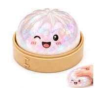 Random Facial Expressions Glitter Dumpling Squishy, Relaxation for Office and Study, Giant Dumpling Squishy with Cute Face Design, Transparent Glitter for Desktop Decoration Framing Templates