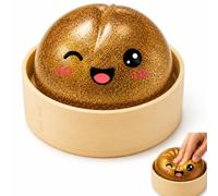 Random Facial Expressions Gold Glitter Dumpling Squishy, Gold Dumpling Squishy, Eye-Catching Design, Ideal for Home, Office Desk Decor and Decoration Enthusiasts