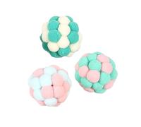 Random Fashion Macaron Fleece Sphere Puss Toy with Toll Inside for Participatory Eight Hundred Exercise Permanent Puss Play Globes