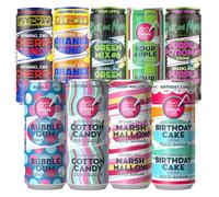 Random Mixed flavor Zero sugar sparkling soft drink Cans 330ml Cotton Candy,Bubble Gum,Marshmallow,Birthday Cake,Apple,Orange,Cherry - cdcn (Random 20 Cans)