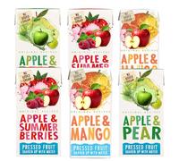 Random Mixed Fruit Flavour Water Variety Pack - Apple & Pear, Mango & Summer Berries - 200ml Juice Drink Cartons - No Added Sugar - cwp (6 x Pack, Random Mixed Fruit Water)