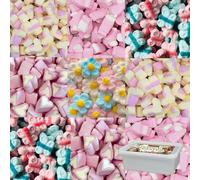 Random Mixed Marshmallow With Easter Gift Tub - Yellow & Piink Chick, Piink & White Bunny, Pink & White Mini Heart, Butterflies, Flowers Marshmallow (250g)