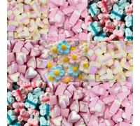 Random Mixed Marshmallow - Yellow & Pink Chick, Pink & White Bunny, Pink & White Mini Heart, Butterflies, Flowers Marshmallow (2000g)