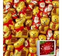 Random Mixed Milk Chocolate Reindeer, Santa & Teddy Bear Chocolates 10g with Festive Gift Box - Christmas Chocolate Collection & Party Bag Fillers - Lnd (40 x Mixed Chocolate)