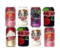 Random Mixed Premium Fizzy Soft Drink Cans 355ml - Cream Soda, Blackberry, Cherry, Vanilla, Strawberries & Cream - Dpr (Pack of 8, Random Mixed)