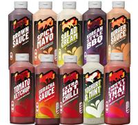 Random Mixed Sauce Bottle 500ml - Assorted Flavours Including Spicy Mayo, Sweet Chilli, Ketchup, Sriracha, BBQ, Burger, Garlic & Herb, Brown Sauce, Extra Hot Chilli & Salad Cream - clc (3 x Bottle)