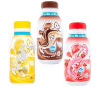 Random Mixed Variety Flavour Milk Drink PMP 500ml - Banana, Chocolate, Strawberry Flavours - Low Fat Milk Enriched with Vitamin D - Fntime (6 x Bottle, Random Mixed)